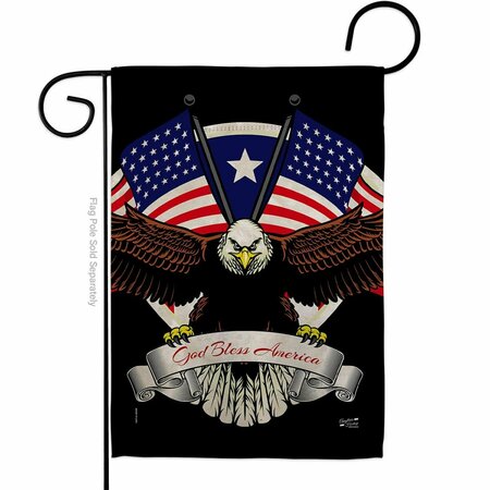 PATIO TRASERO 13 x 18.5 in. God Bless America Star & Stripes Vertical Garden Flag with Double-Sided PA3914306